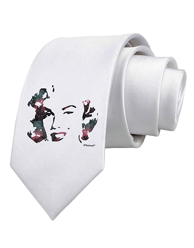 Marilyn Monroe Galaxy Design and Quote Printed White Necktie by TooLoud