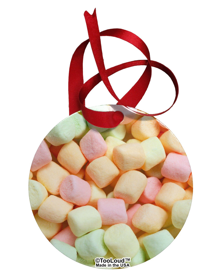 Marshmallows All Over Circular Metal Ornament All Over Print-Ornament-TooLoud-White-Davson Sales