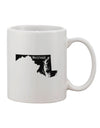 Maryland State Shape Printed 11 oz Coffee Mug - Expertly Crafted Drinkware-11 OZ Coffee Mug-TooLoud-White-Davson Sales