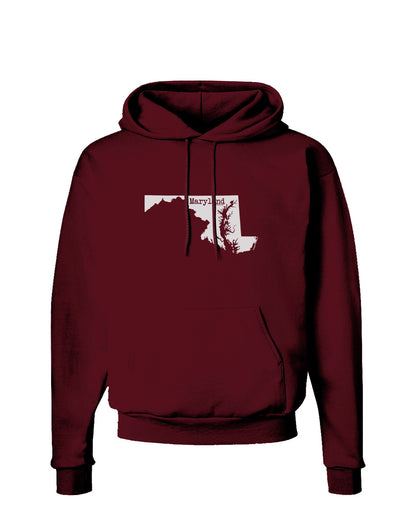 Maryland - United States Shape Dark Hoodie Sweatshirt by TooLoud-Hoodie-TooLoud-Maroon-Small-Davson Sales