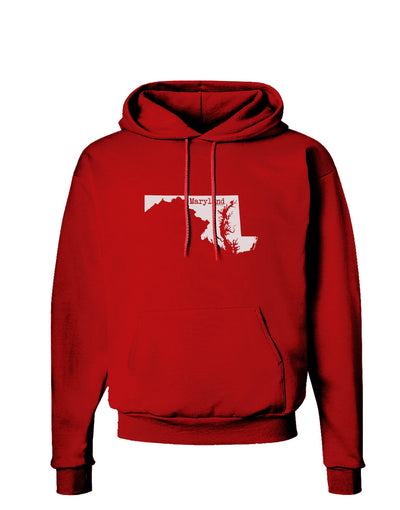 Maryland - United States Shape Dark Hoodie Sweatshirt by TooLoud-Hoodie-TooLoud-Red-Small-Davson Sales