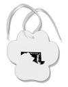 Maryland - United States Shape Paw Print Shaped Ornament-Ornament-TooLoud-White-Davson Sales