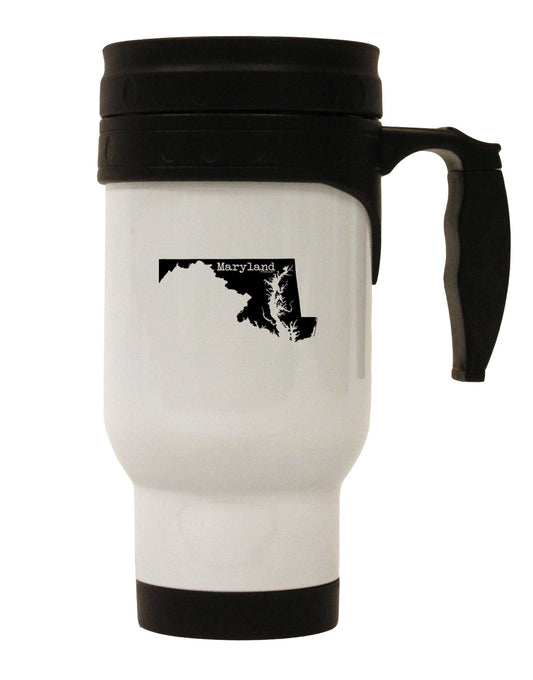 Maryland - United States Shape Stainless Steel 14oz Travel Mug-Travel Mugs-TooLoud-White-Davson Sales