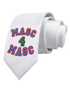 Masc 4 Masc College Stud Printed White Necktie by