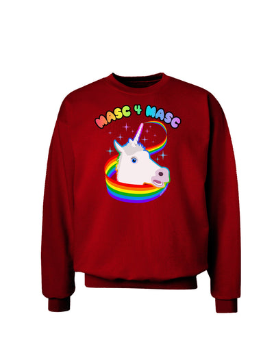 Masc 4 Masc Pranciful Unicorn Adult Dark Sweatshirt-Sweatshirts-TooLoud-Deep-Red-Small-Davson Sales