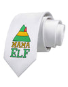 Matching Christmas Design - Elf Family - Mama Elf Printed White Necktie