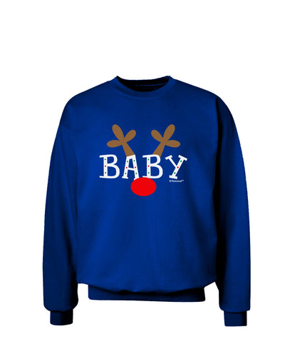 Matching Family Christmas Design - Reindeer - Baby Adult Dark Sweatshirt by TooLoud