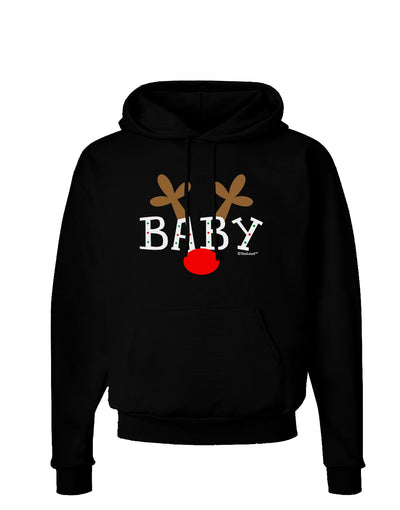 Matching Family Christmas Design - Reindeer - Baby Dark Hoodie Sweatshirt by TooLoud