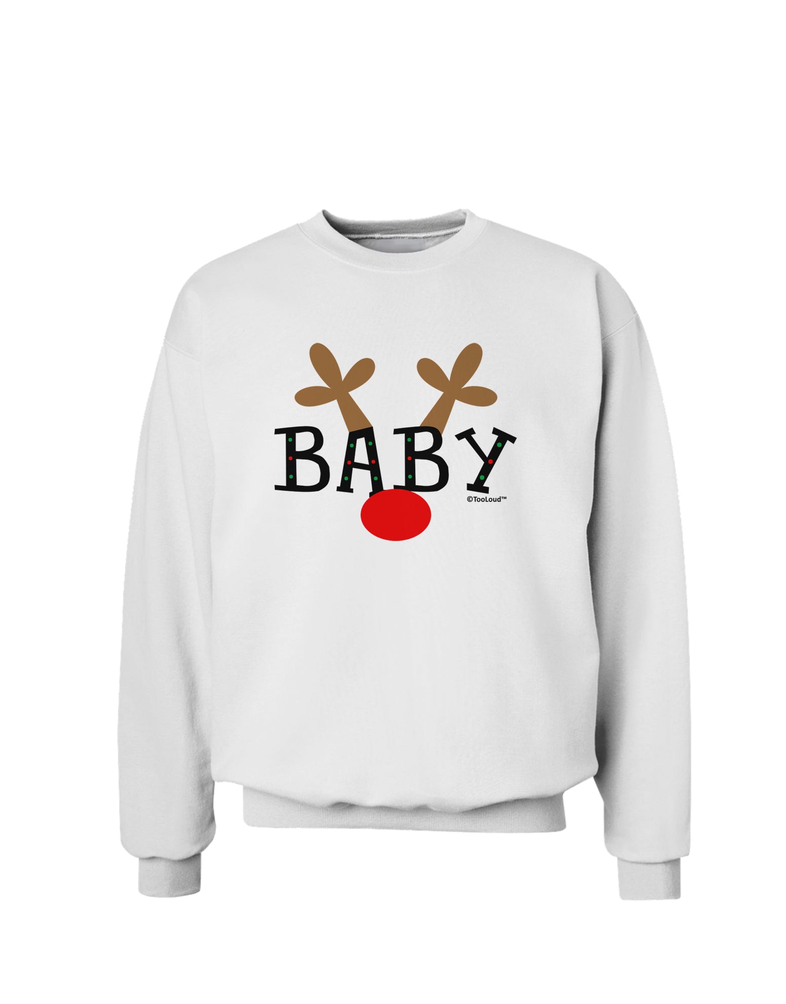 Matching Family Christmas Design - Reindeer - Baby Sweatshirt by TooLoud-Sweatshirts-TooLoud-White-Small-Davson Sales