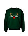 Matching Family Christmas Design - Reindeer - Brother Adult Dark Sweatshirt by TooLoud-Sweatshirts-TooLoud-Deep-Forest-Green-Small-Davson Sales