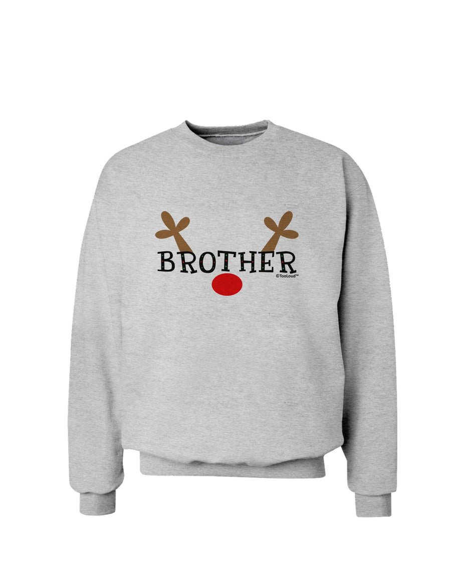 Matching Family Christmas Design - Reindeer - Brother Sweatshirt by TooLoud-Sweatshirts-TooLoud-White-Small-Davson Sales