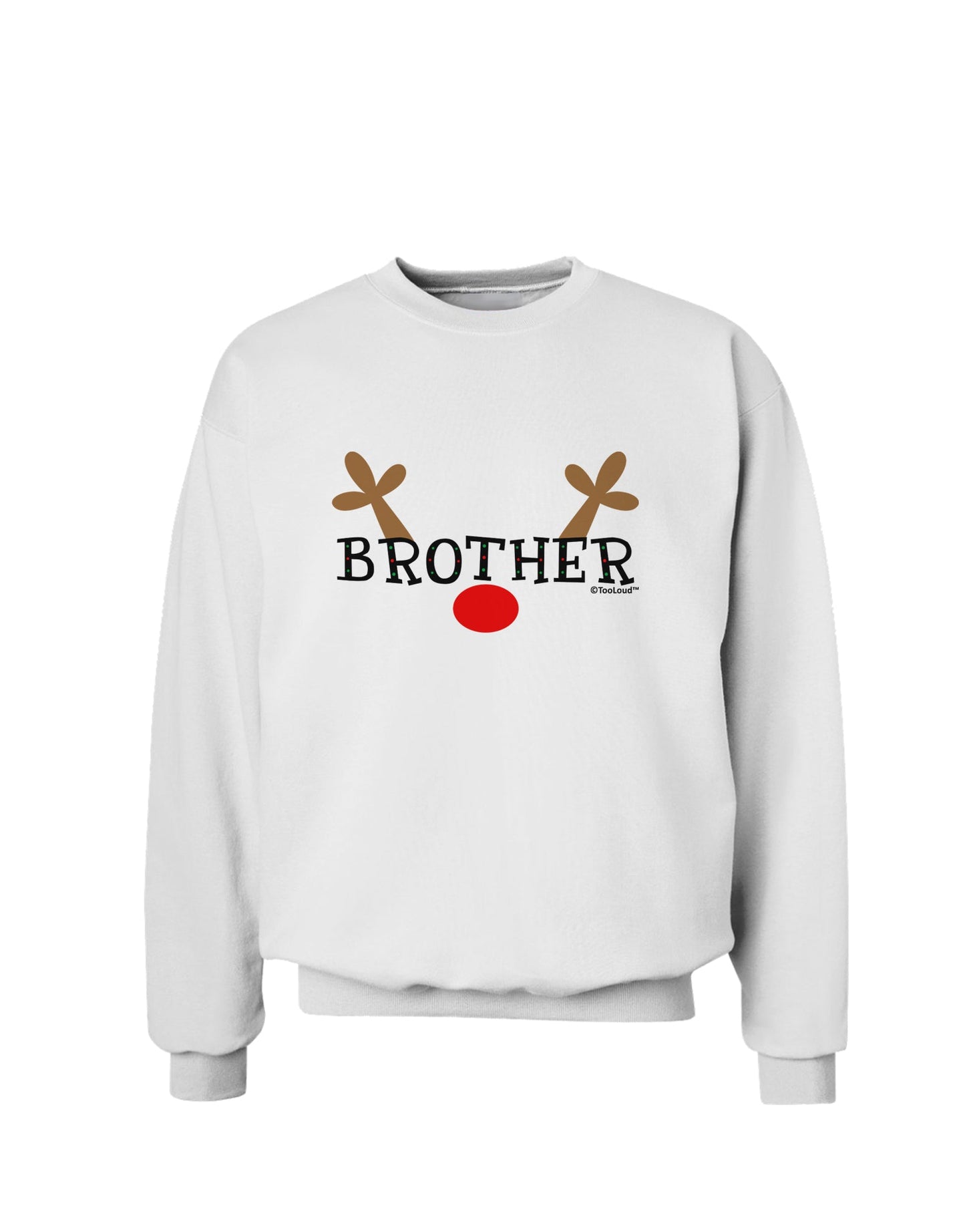 Matching Family Christmas Design - Reindeer - Brother Sweatshirt by TooLoud-Sweatshirts-TooLoud-White-Small-Davson Sales
