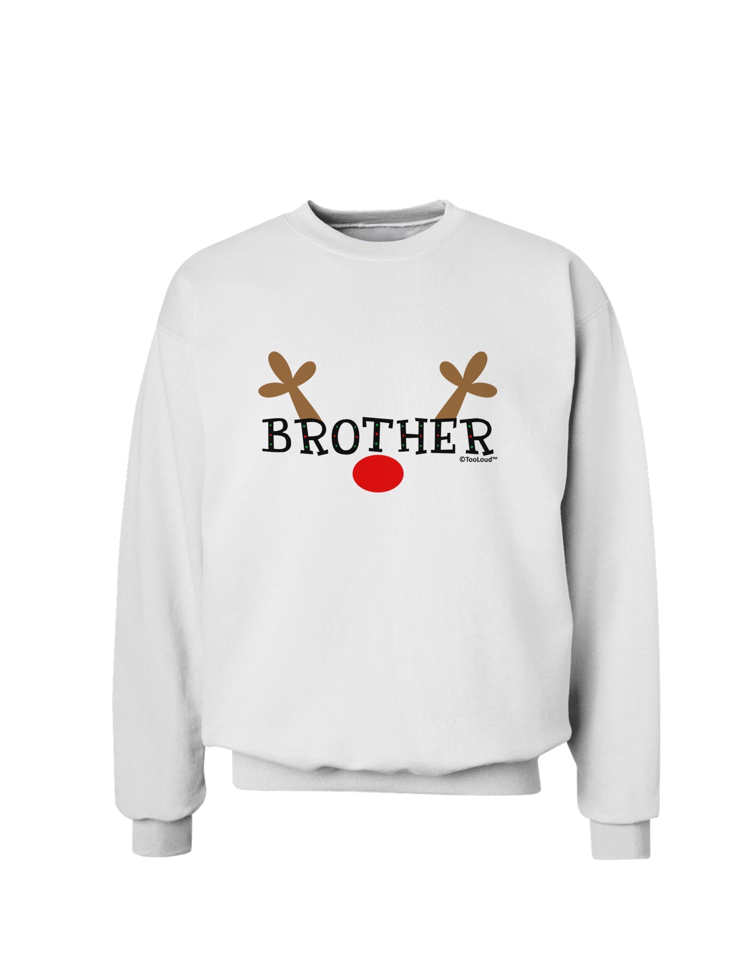 Matching Family Christmas Design - Reindeer - Brother Sweatshirt by TooLoud-Sweatshirts-TooLoud-White-Small-Davson Sales