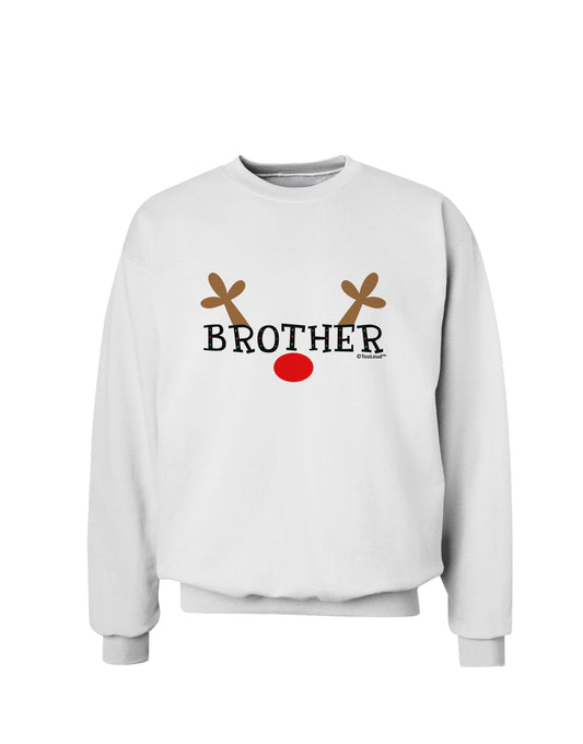 Matching Family Christmas Design - Reindeer - Brother Sweatshirt by TooLoud-Sweatshirts-TooLoud-White-Small-Davson Sales