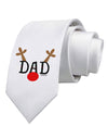 Matching Family Christmas Design - Reindeer - Dad Printed White Necktie by TooLoud