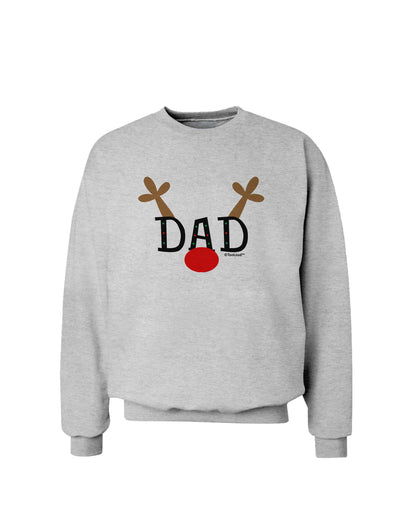 Matching Family Christmas Design - Reindeer - Dad Sweatshirt by TooLoud-Sweatshirts-TooLoud-AshGray-Small-Davson Sales
