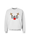 Matching Family Christmas Design - Reindeer - Dad Sweatshirt by TooLoud-Sweatshirts-TooLoud-White-Small-Davson Sales