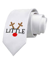 Matching Family Christmas Design - Reindeer - Little Printed White Necktie by TooLoud