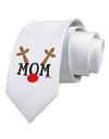 Matching Family Christmas Design - Reindeer - Mom Printed White Necktie by TooLoud