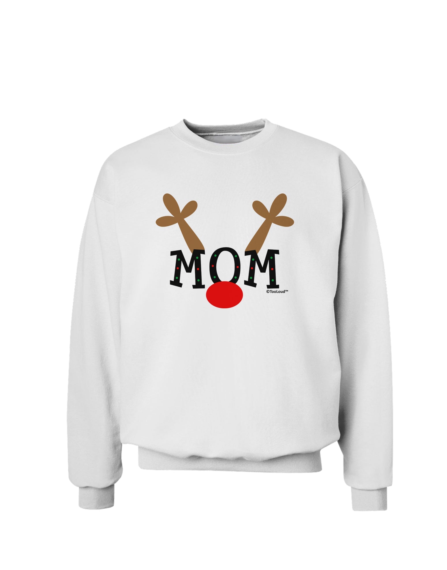 Matching Family Christmas Design - Reindeer - Mom Sweatshirt by TooLoud-Sweatshirts-TooLoud-White-Small-Davson Sales