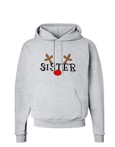 Matching Family Christmas Design - Reindeer - Sister Hoodie Sweatshirt by TooLoud-Hoodie-TooLoud-AshGray-Small-Davson Sales