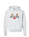 Matching Family Christmas Design - Reindeer - Sister Hoodie Sweatshirt by TooLoud-Hoodie-TooLoud-White-Small-Davson Sales