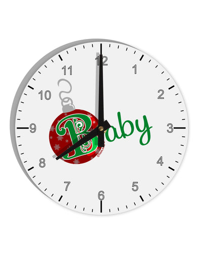 Matching Family Ornament Baby 10 InchRound Wall Clock with Numbers-Wall Clock-TooLoud-White-Davson Sales