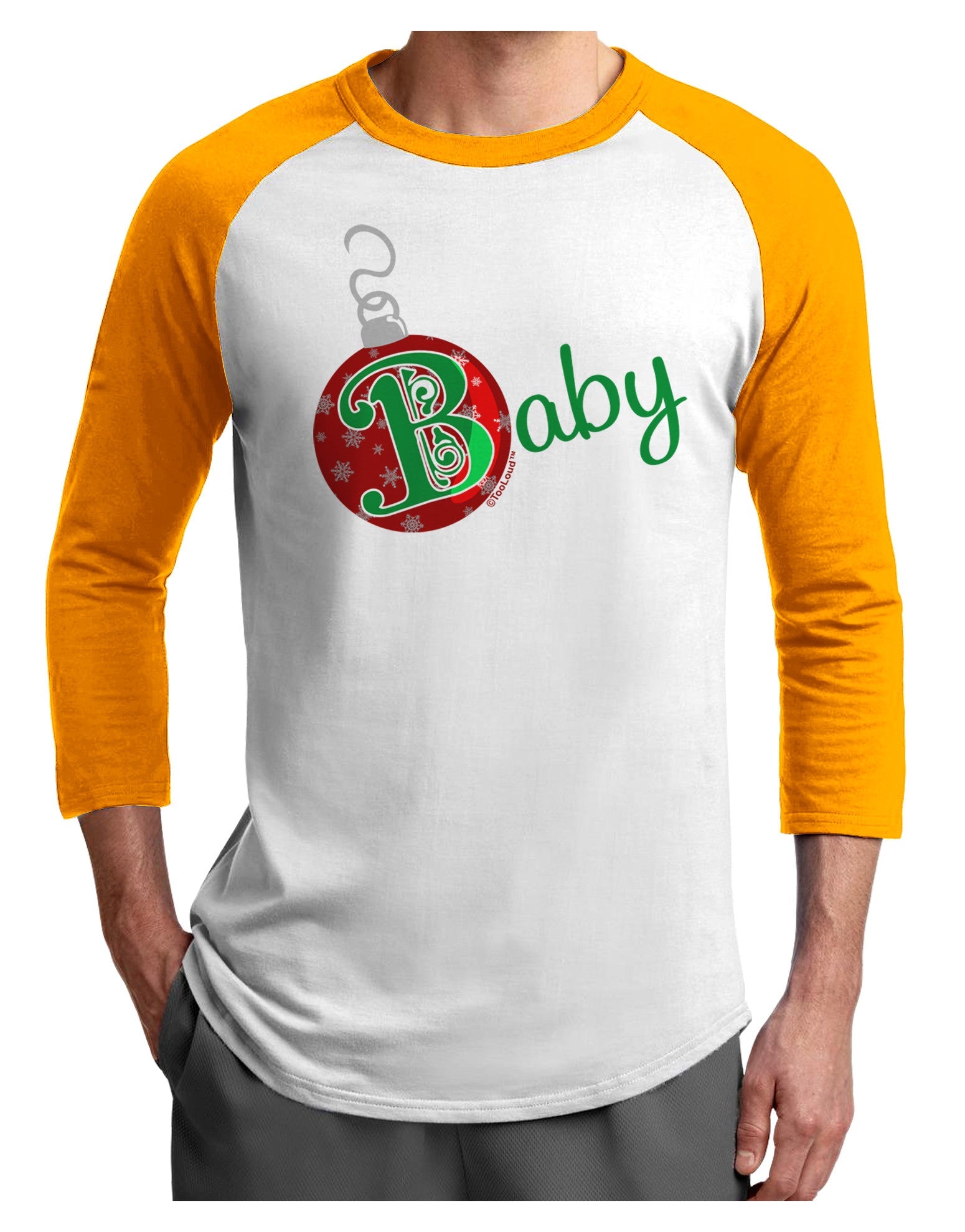 Matching Family Ornament Baby Adult Raglan Shirt-Raglan Shirt-TooLoud-White-Gold-X-Small-Davson Sales