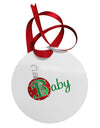 Matching Family Ornament Baby Circular Metal Ornament-Ornament-TooLoud-White-Davson Sales