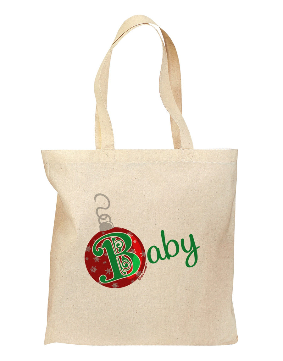 Matching Family Ornament Baby Grocery Tote Bag-Grocery Tote-TooLoud-Natural-Medium-Davson Sales