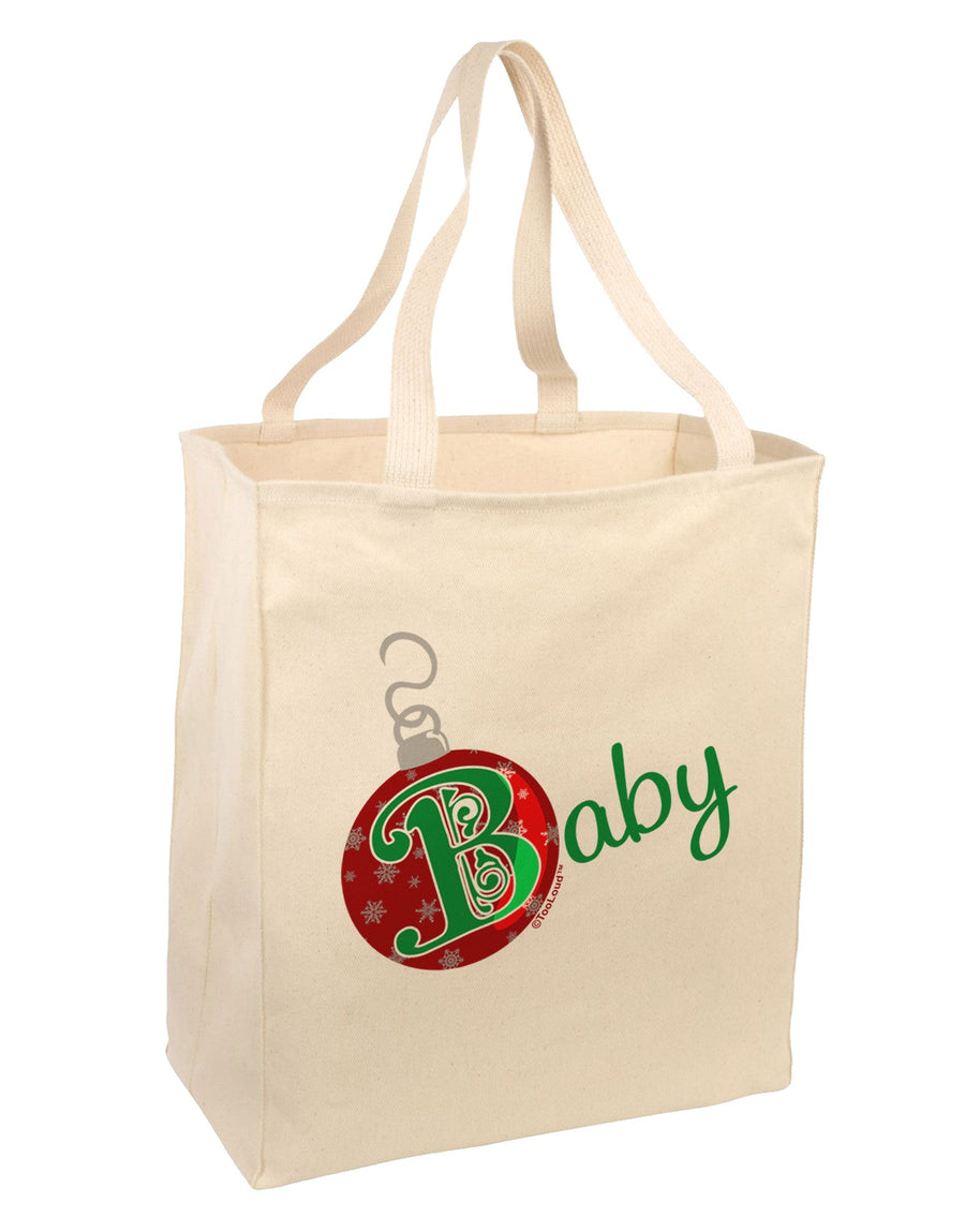 Matching Family Ornament Baby Large Grocery Tote Bag-Grocery Tote-TooLoud-Natural-Large-Davson Sales