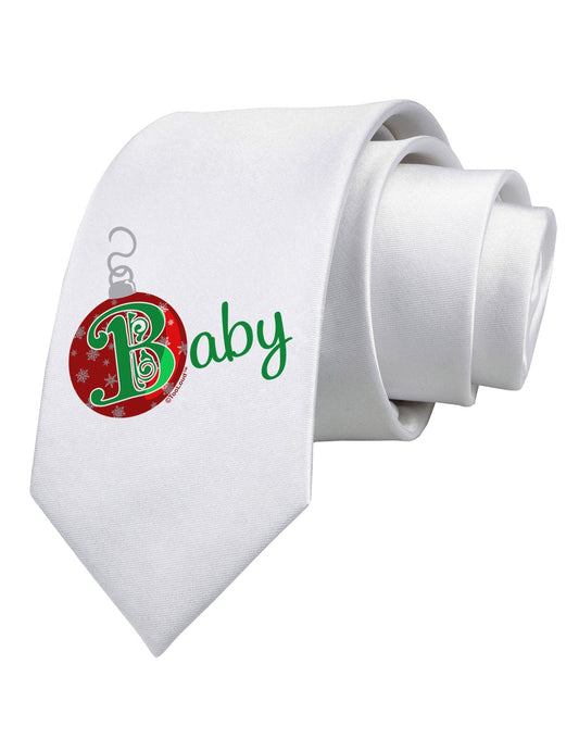 Matching Family Ornament Baby Printed White Necktie
