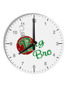 Matching Family Ornament Big Bro 10 InchRound Wall Clock with Numbers-Wall Clock-TooLoud-White-Davson Sales