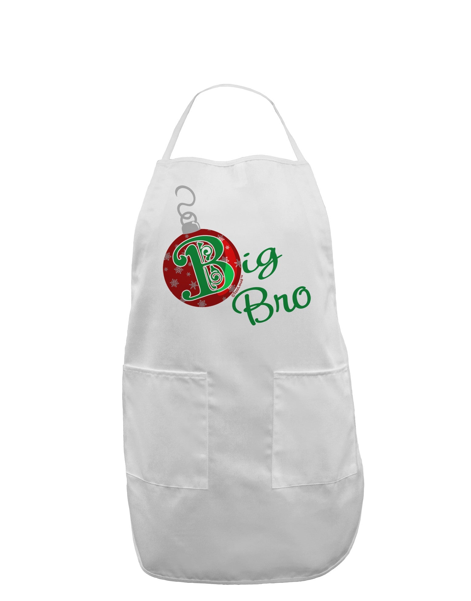 Matching Family Ornament Big Bro Adult Apron-Bib Apron-TooLoud-White-One-Size-Davson Sales