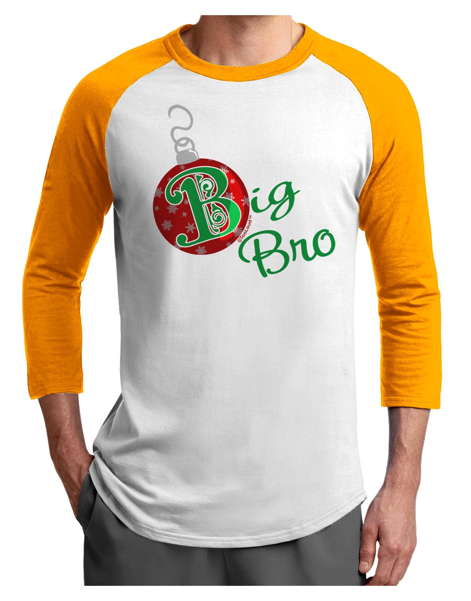 Matching Family Ornament Big Bro Adult Raglan Shirt-Raglan Shirt-TooLoud-White-Gold-X-Small-Davson Sales