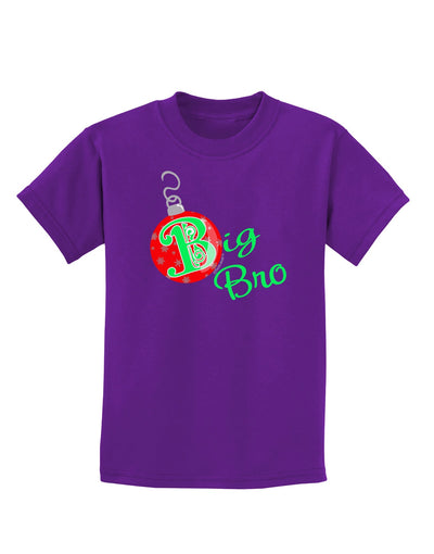 Matching Family Ornament Big Bro Childrens Dark T-Shirt-Childrens T-Shirt-TooLoud-Purple-X-Small-Davson Sales