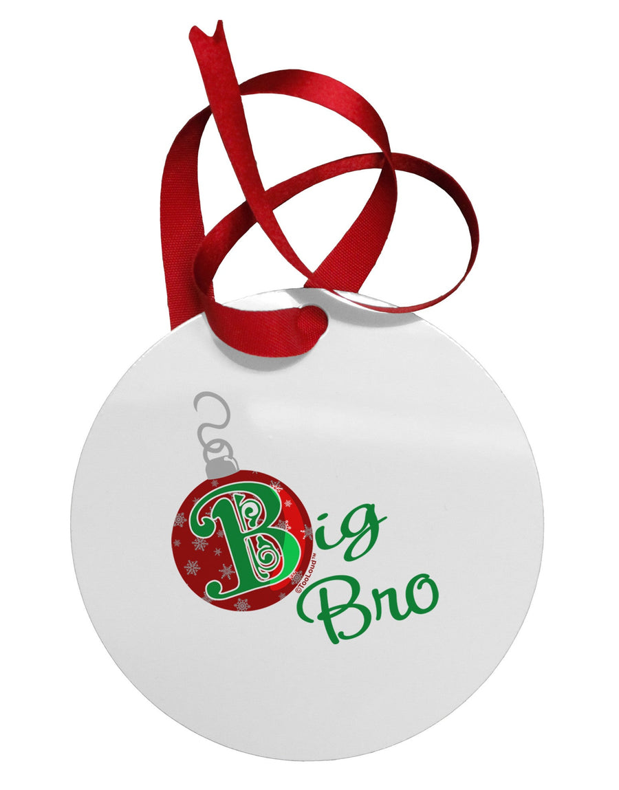 Matching Family Ornament Big Bro Circular Metal Ornament-Ornament-TooLoud-White-Davson Sales