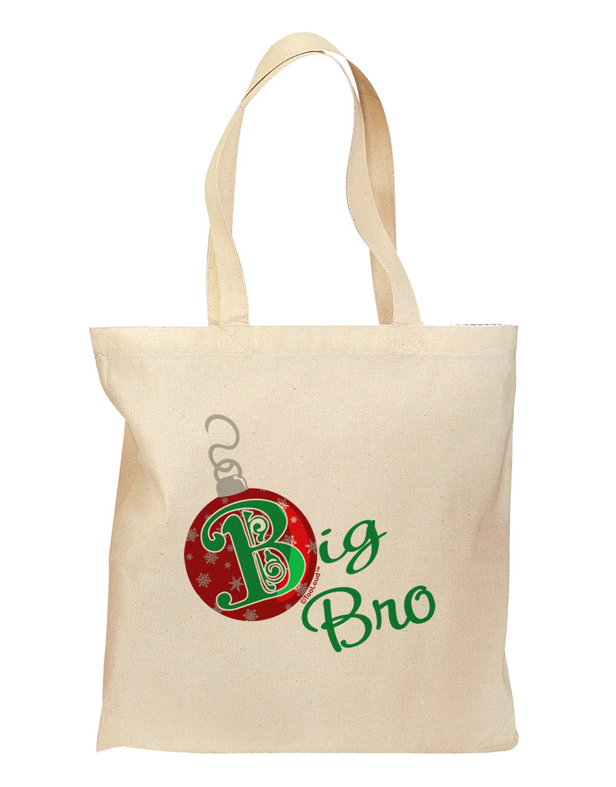 Matching Family Ornament Big Bro Grocery Tote Bag-Grocery Tote-TooLoud-Natural-Medium-Davson Sales