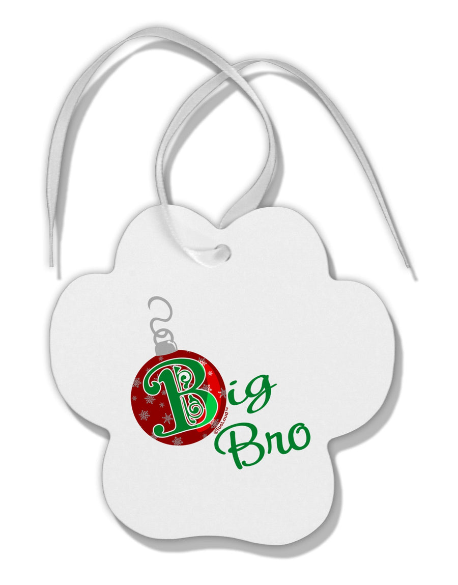 Matching Family Ornament Big Bro Paw Print Shaped Ornament-Ornament-TooLoud-White-Davson Sales