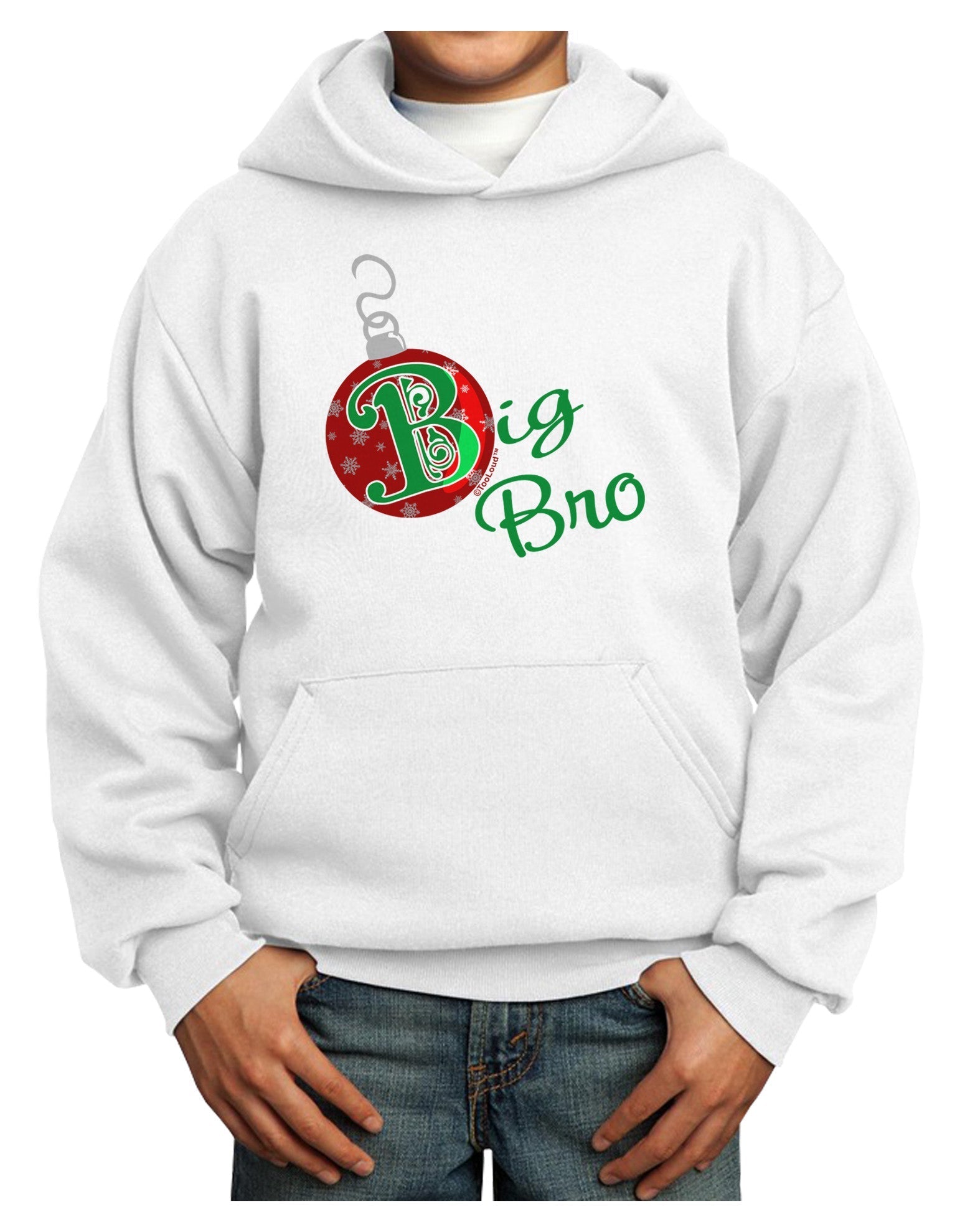 Matching Family Ornament Big Bro Youth Hoodie Pullover Sweatshirt-Youth Hoodie-TooLoud-White-XS-Davson Sales