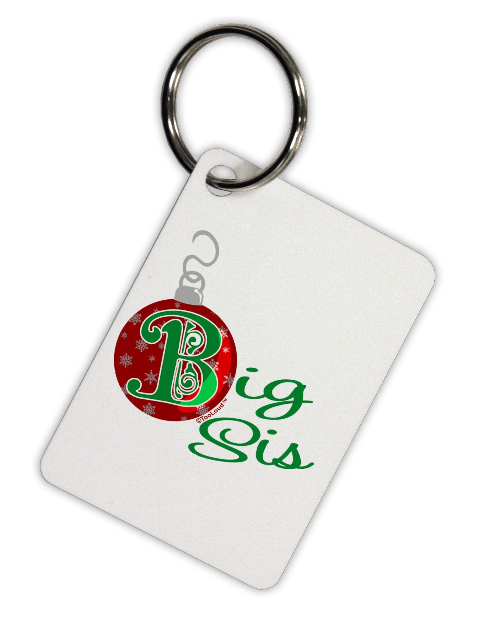 Matching Family Ornament Big Sis Aluminum Keyring Tag-Ornament-TooLoud-White-Davson Sales