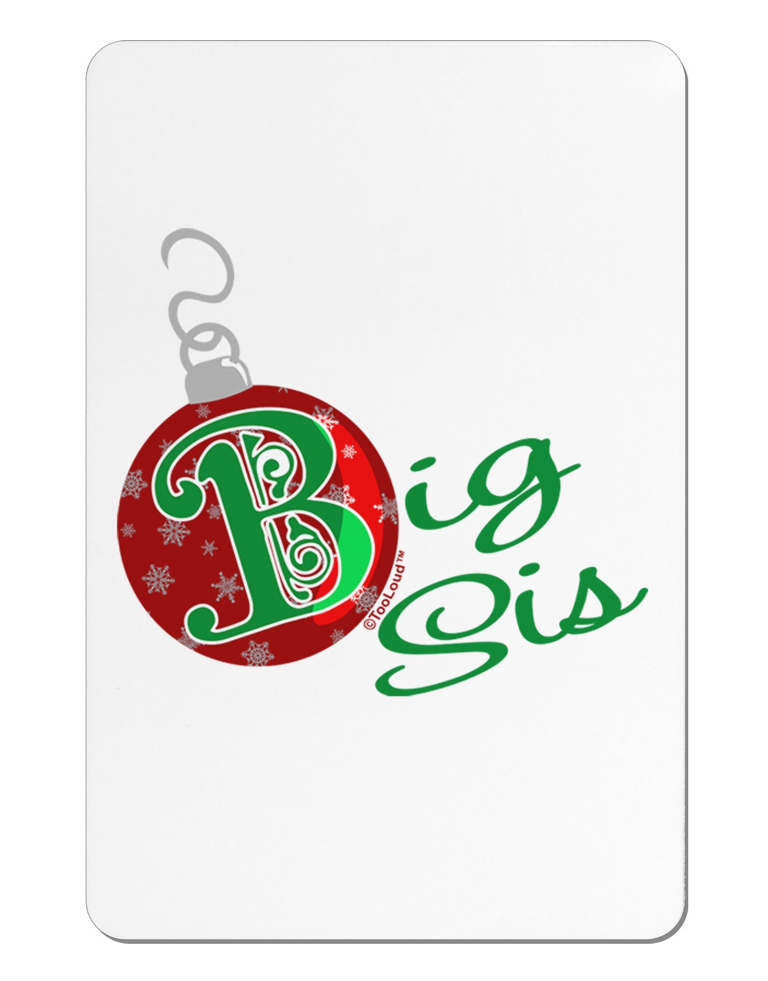 Matching Family Ornament Big Sis Aluminum Magnet-Ornament-TooLoud-White-Davson Sales