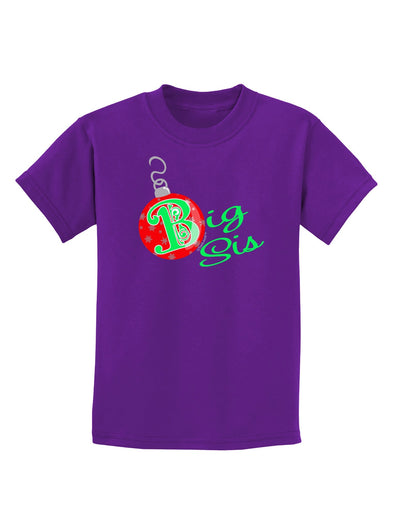 Matching Family Ornament Big Sis Childrens Dark T-Shirt-Childrens T-Shirt-TooLoud-Purple-X-Small-Davson Sales