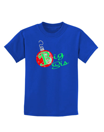 Matching Family Ornament Big Sis Childrens Dark T-Shirt-Childrens T-Shirt-TooLoud-Royal-Blue-X-Small-Davson Sales