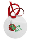 Matching Family Ornament Big Sis Circular Metal Ornament-Ornament-TooLoud-White-Davson Sales