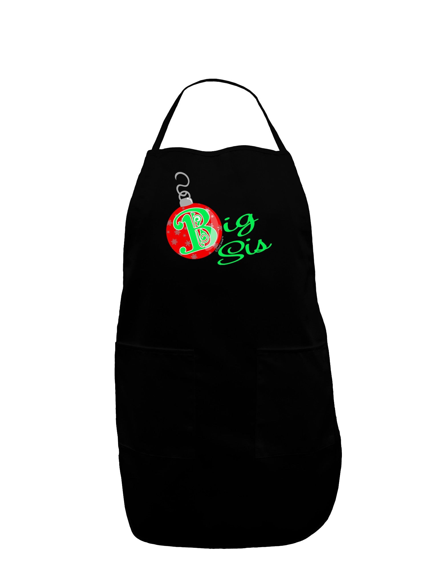 Matching Family Ornament Big Sis Dark Adult Apron-Bib Apron-TooLoud-Black-One-Size-Davson Sales