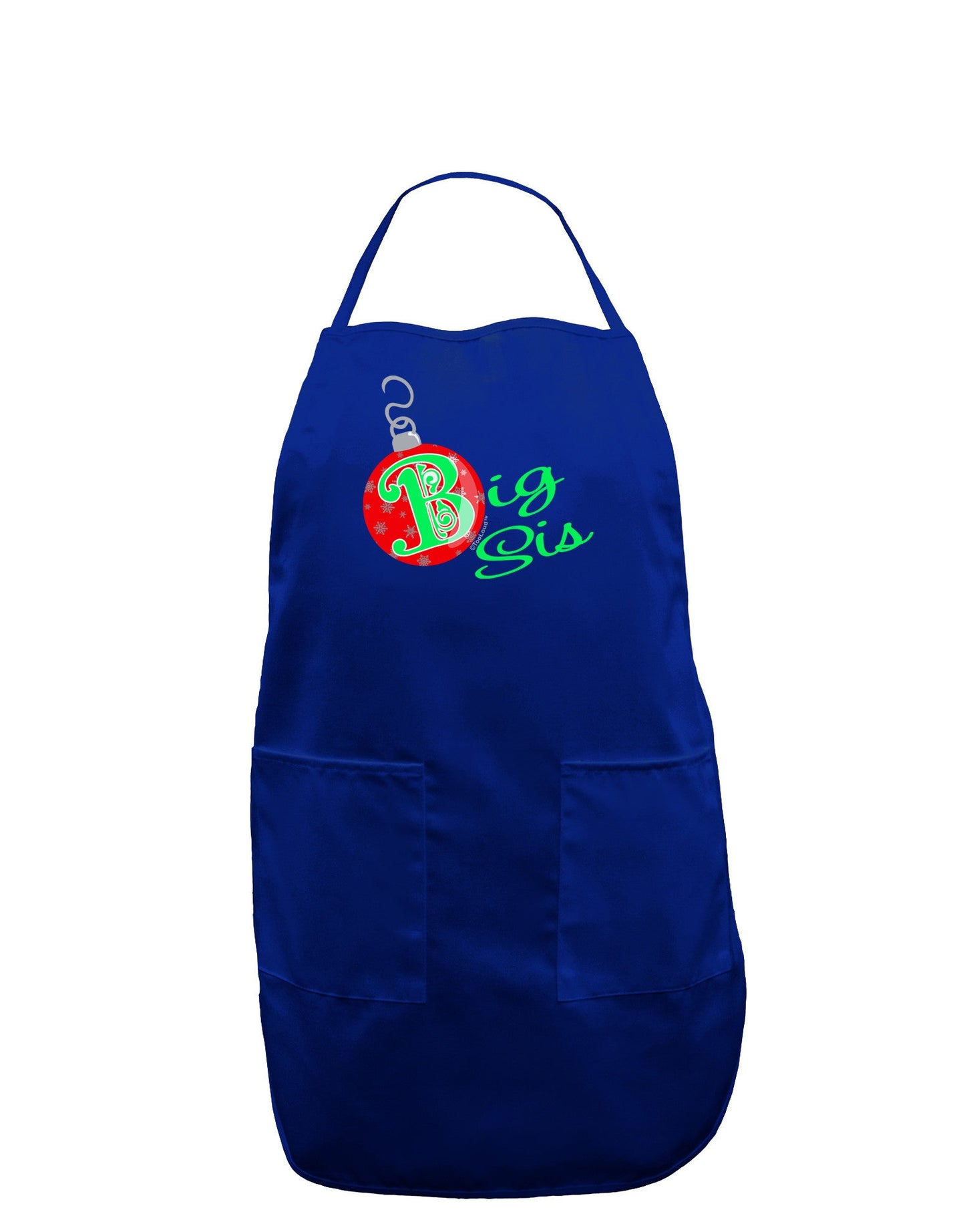Matching Family Ornament Big Sis Dark Adult Apron-Bib Apron-TooLoud-Royal Blue-One-Size-Davson Sales