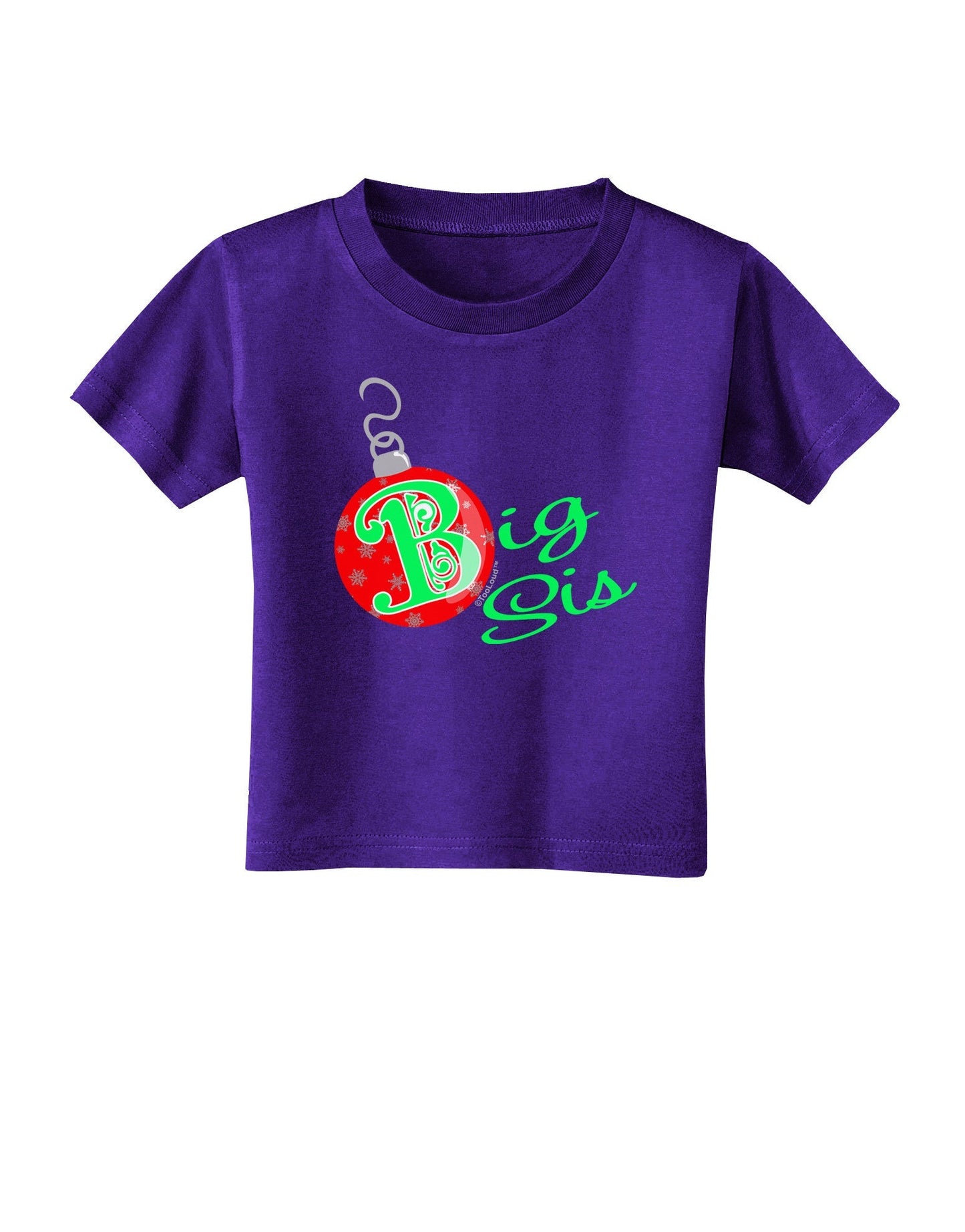 Matching Family Ornament Big Sis Toddler T-Shirt Dark-Toddler T-Shirt-TooLoud-Purple-2T-Davson Sales