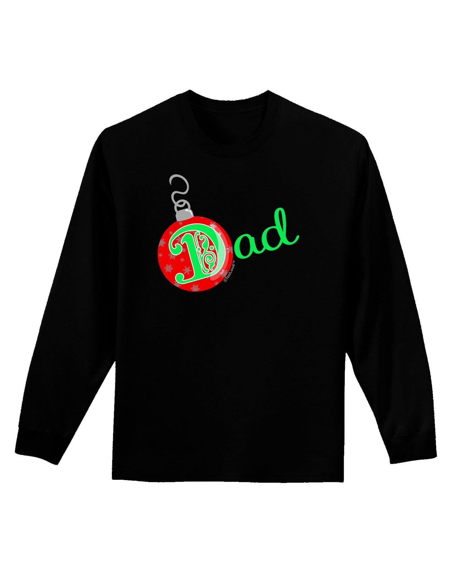 Matching Family Ornament Dad Adult Long Sleeve Dark T-Shirt-Ornament-TooLoud-Black-Small-Davson Sales