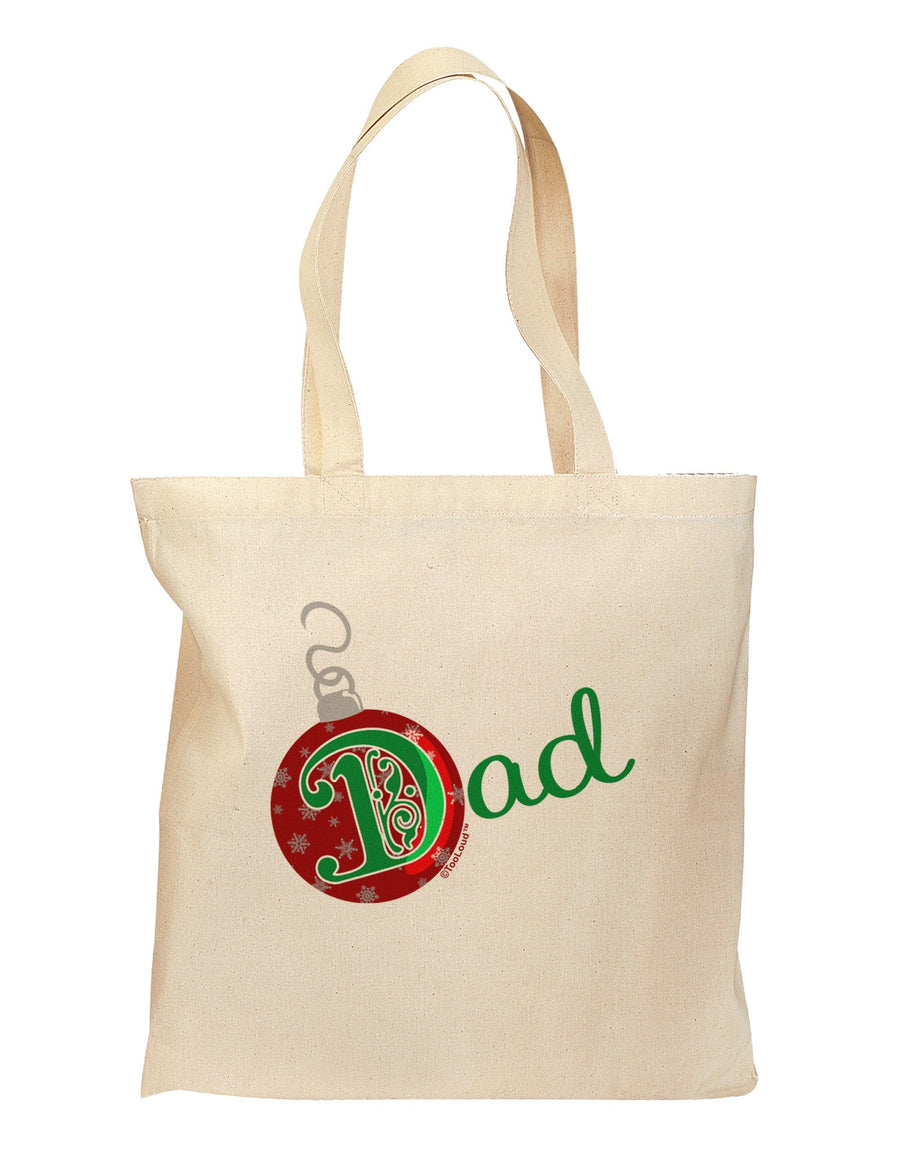 Matching Family Ornament Dad Grocery Tote Bag-Grocery Tote-TooLoud-Natural-Medium-Davson Sales